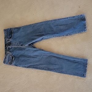 Levi crop button fly jeans